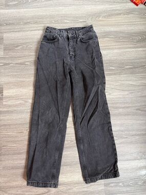Ragged Priest Black High-Waist Straight-Leg Jeans